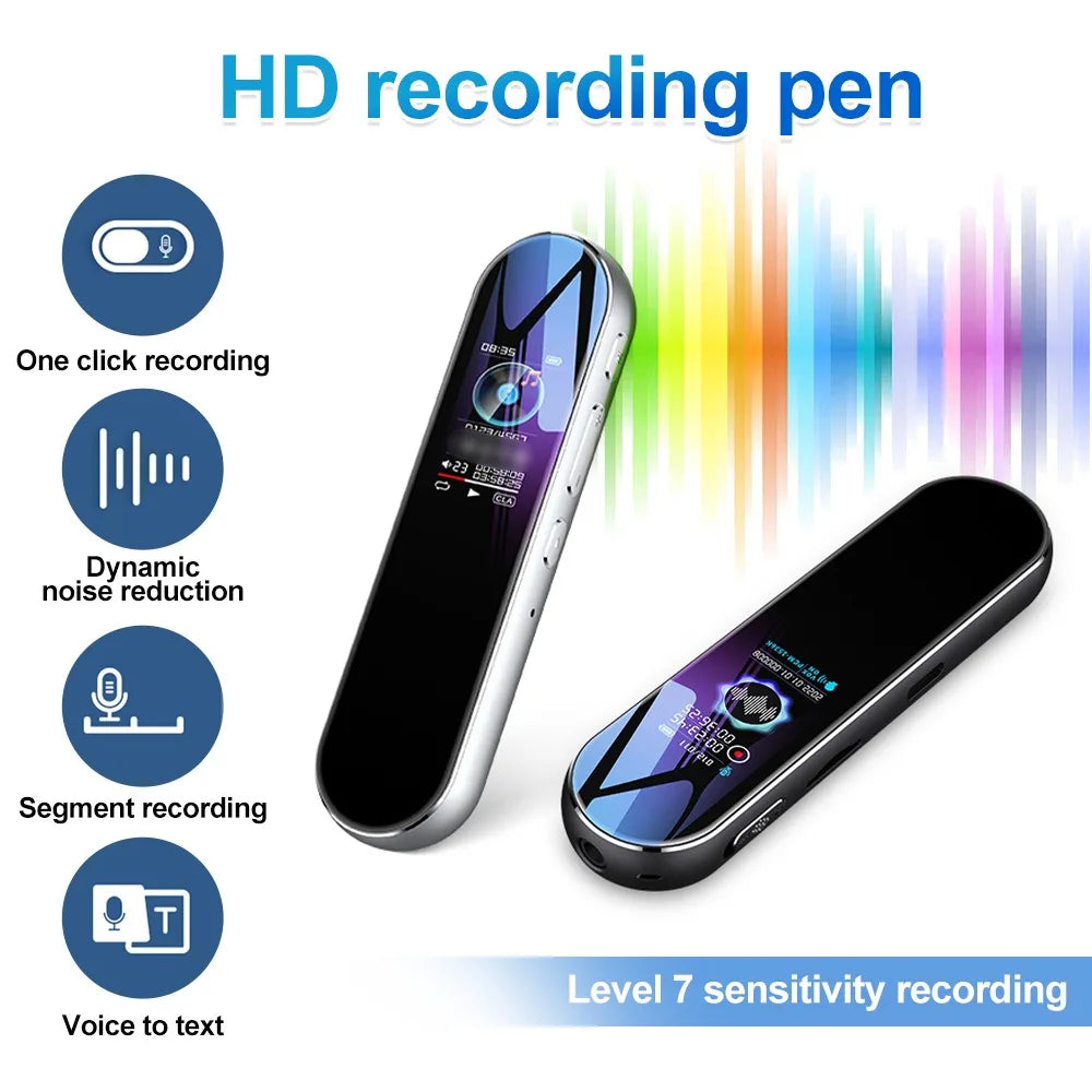 0-128G Multifunction Voice Recorder Stereo Sound Pickup Dynamic Noise Reduction One-key Recording ictaphone Pen Music MP3 Player
