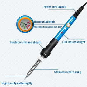 60W Electric Soldering Iron LCD Digital Display Adjustable Temperature Welding Repair Tools 220V / 110V Solder Wire Tips