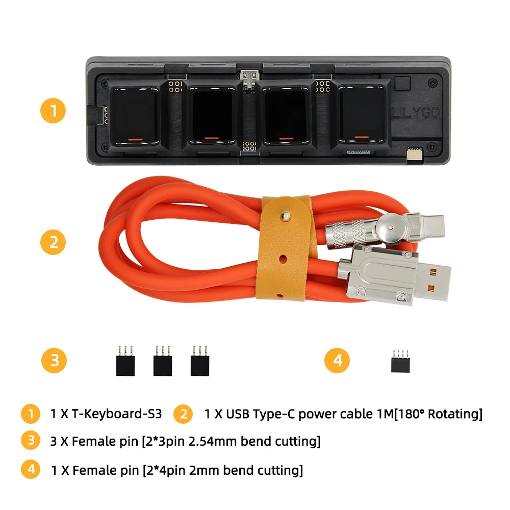 LILYGO® T-Keyboard-S3 Pro ESP32-S3 Keyboard Development Board 0.85-inch LCD Button WiFi Bluetooth WS2812 RGB Encoder Module
