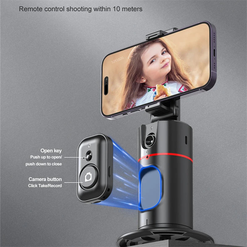 FGCLSY New Wireless Gimbal Stabilizer Selfie Stick 360 Degree Face Tracking With Bluetooth Shutter For Smartphone Live Recording - Stereotech