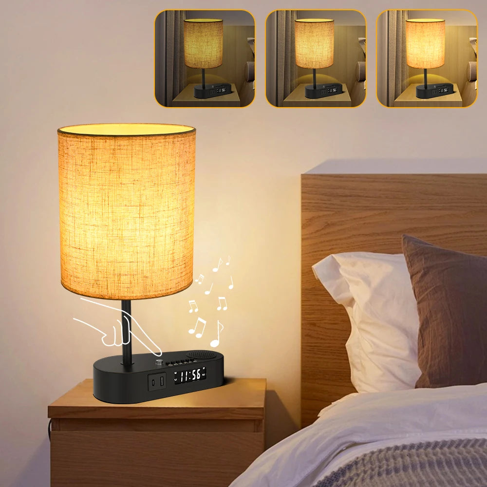 LED Table Lamp Touch Switch Dimmable Beside Lamp  Warm white Bluetooth Night Light Modern Multifunctional Desk Lamp With LED Bul