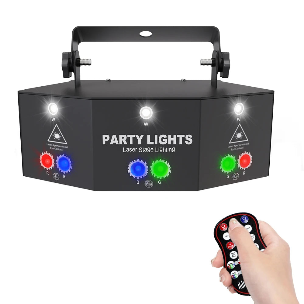 ALIEN 15 EYE RGB Disco DJ Beam Laser Light Projector DMX Remote Strobe Stage Lighting Effect Xmas Party Holiday Halloween Lights
