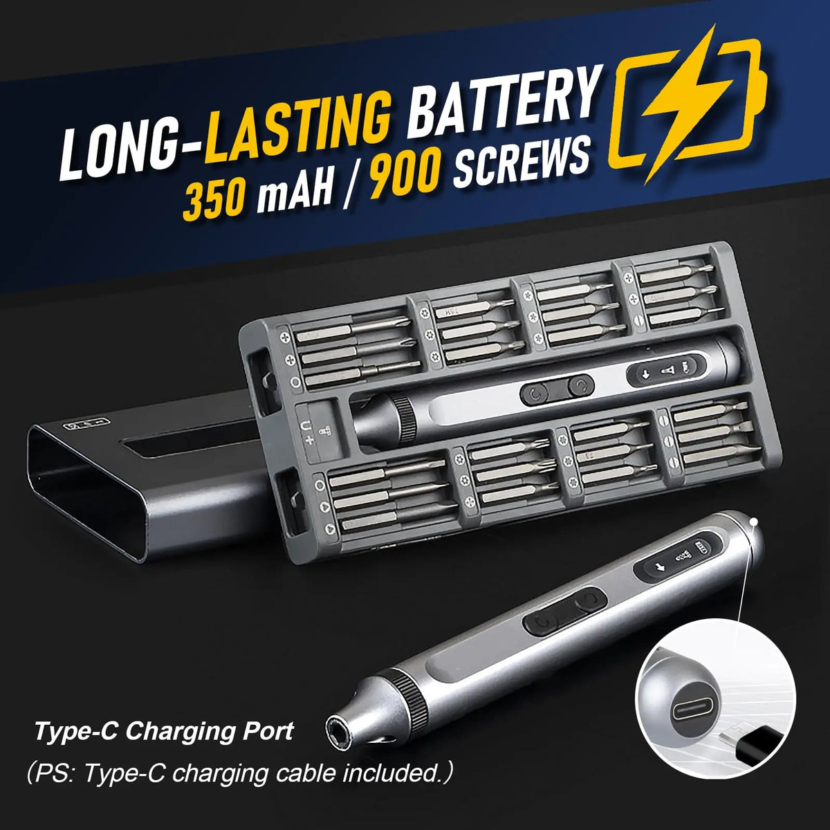 51 in 1 Electric Screwdriver Set Type-C Charging Cordless Screwdriver Precision Magnetic Bits Set for Phone PC DIY Repair Tool﻿s