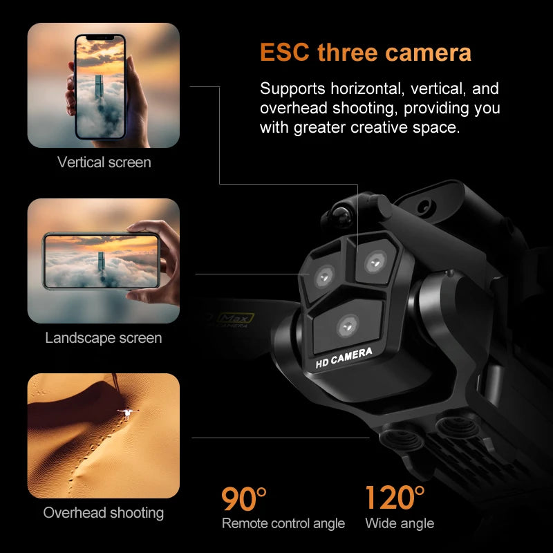 Max RC HD Triple Camera Drone - Stereotech