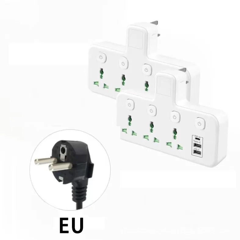 EU UK US Plug AC Outlet Power Strip Multiprise Wall Socket Universal Network Filter USB Type C Adapter for Home night light