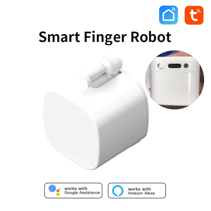 Type C Chargeable Tuya Bluetooth Smart Finger Robot Switch Button Pusher Bot Remote Control Appliance Google Home Alexa Voice