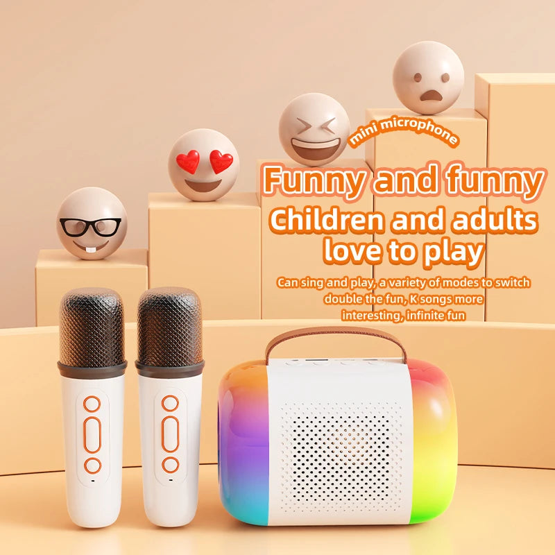 Y5 Karaoke Machine Portable Bluetooth 5.3 PA Speaker System with 1-2 Wireless Microphones Home Family Singing Children&#39;s Gifts