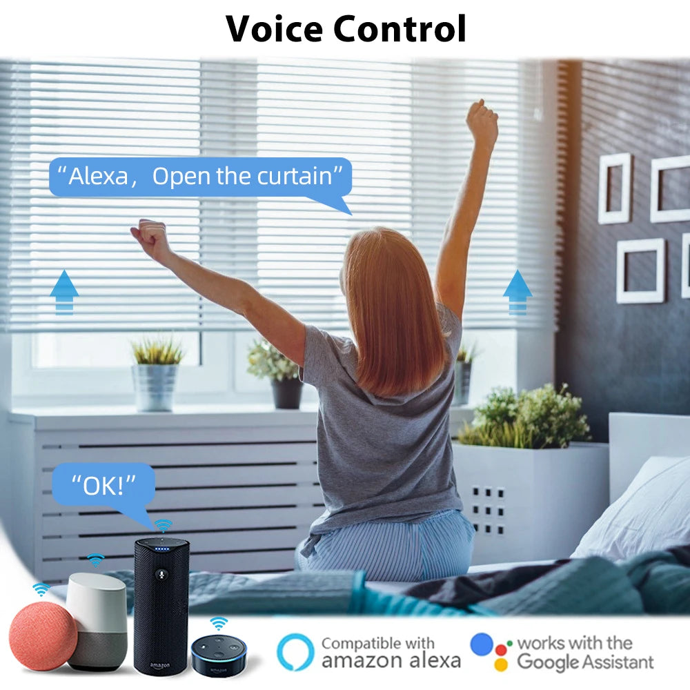 LoraTap Tuya Smart Life Push Button 80*80 Curtain Switch Electric Motor Engine Connected Voice Control Alexa Google Assistant - Stereotech