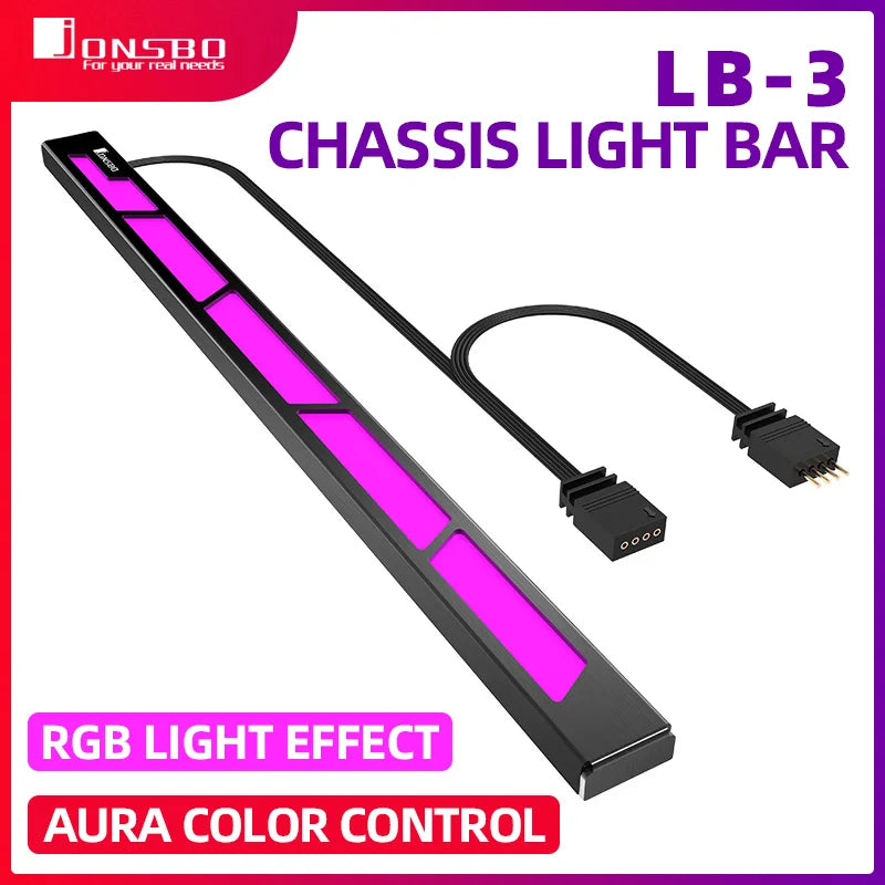 JONSBO LB-3 PC Case LED Color Strip Aluminum alloy Shell With Magnetic Attraction Support 12V With Manual Control RGB Light Bar