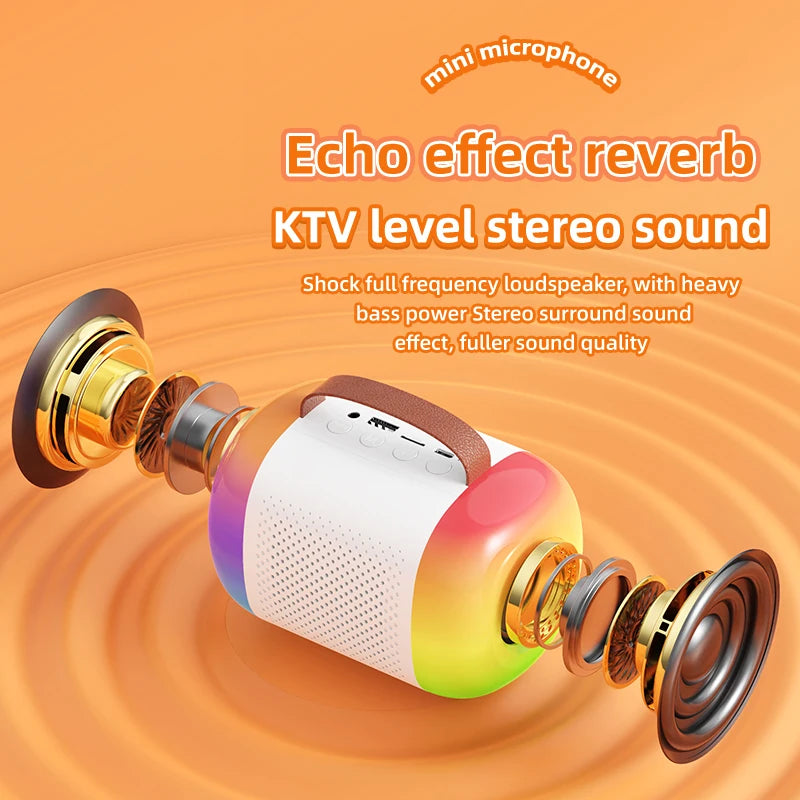 Y5 Karaoke Machine Portable Bluetooth 5.3 PA Speaker System with 1-2 Wireless Microphones Home Family Singing Children&#39;s Gifts