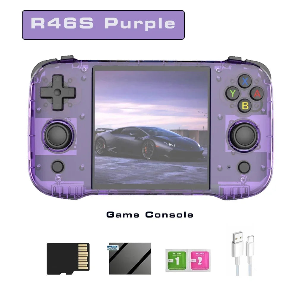BOYHOM R46S Purple 720*720 4 Inch Ips Screen Built-in WIFI RK3566 Open-Source Retro Handheld Game Console Best Children&#39;s Gifts