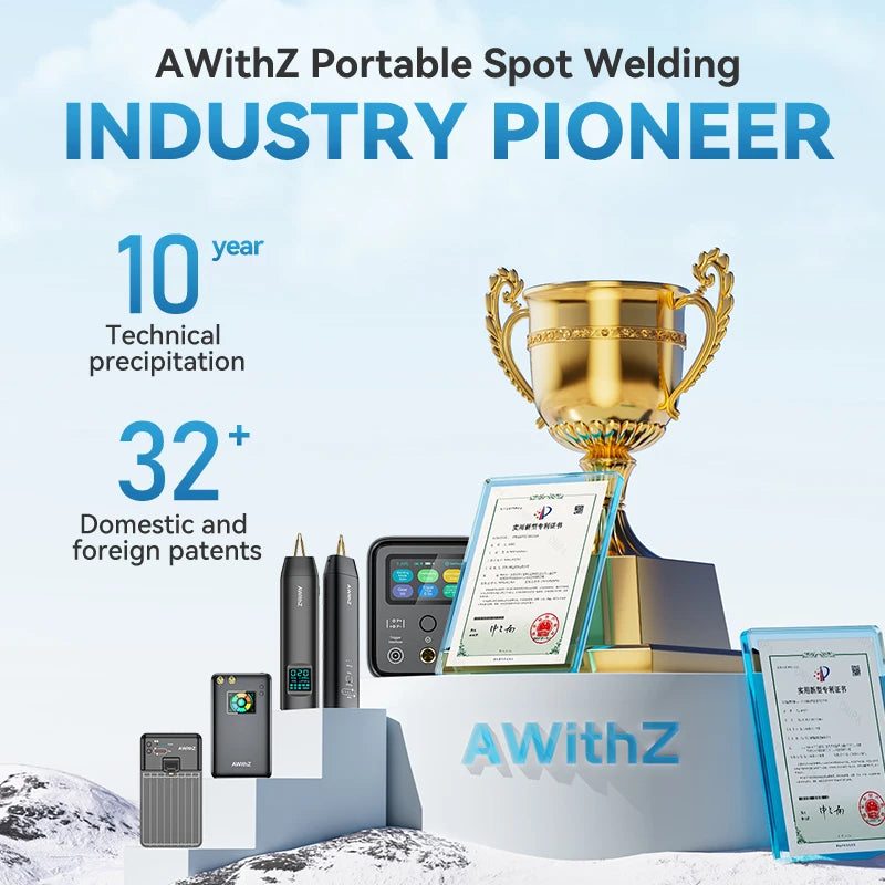 AWithZ Portable Spot Welder DIY Handheld Spot Welding Machine 90 Gears Adjustable Spot Welding for 18650 Lithium Battery