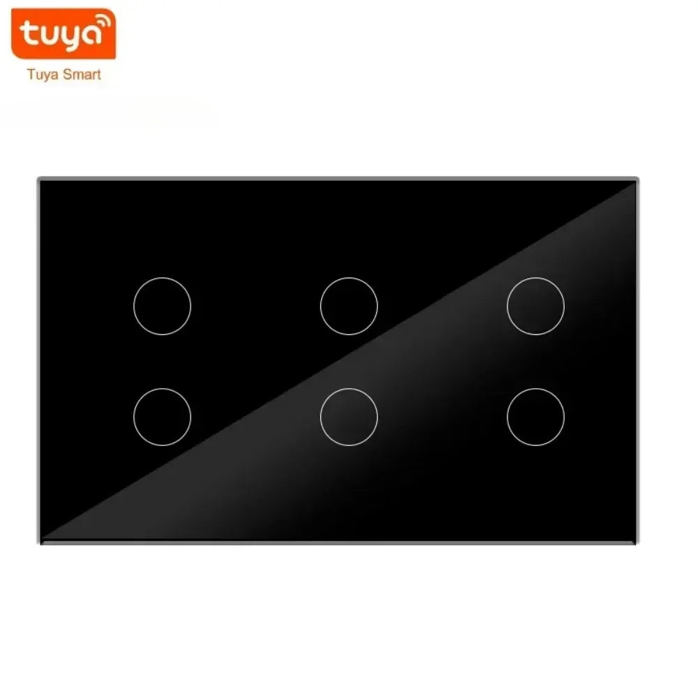 Melery 147 Tuya WIFI Smart Wall Light Switch Touch Sensor Glass Panel Wireless Remote Control by Alexa Google Home 4/5/6Gang