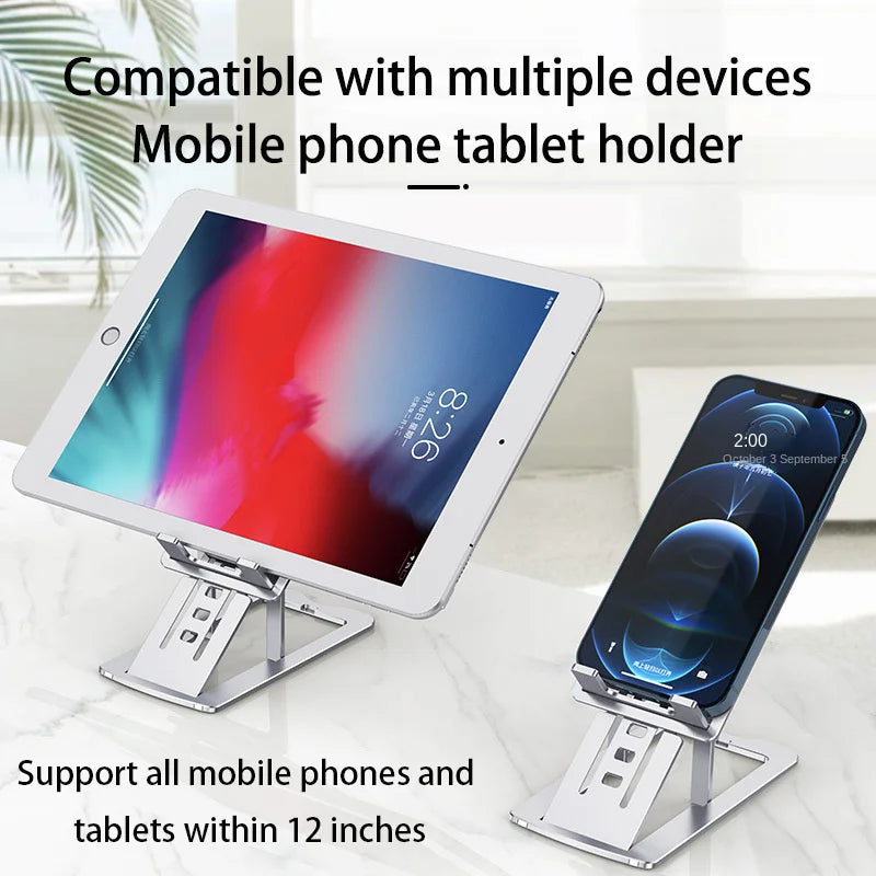 New Metal Folding Lift Mobile Phone Bracket Tablet Desktop Bracket  for iPhone iPad Samsung Xiaomi Huawei Series  Phone Stand - Stereotech