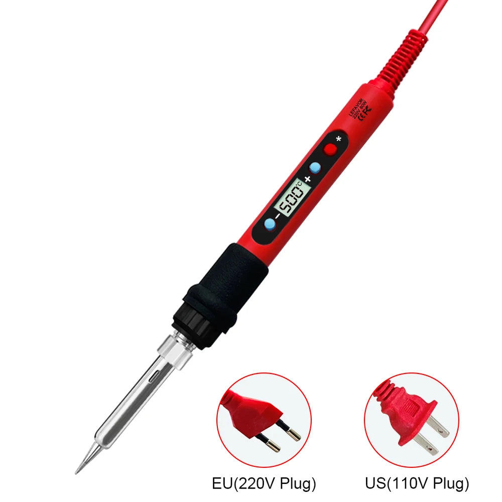 Soldering Iron 60W/80W Adjustable Temperature Electric Solder Iron Rework Station Mini Handle Heat Pencil Welding Repair Tools