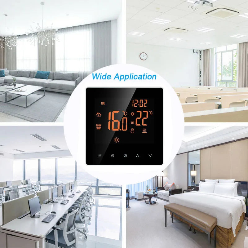 Aubess Tuya Smart WiFi Thermostat and TRV Temperature Controller for Electric floor Heating Voice Control Via Alexa Google Home