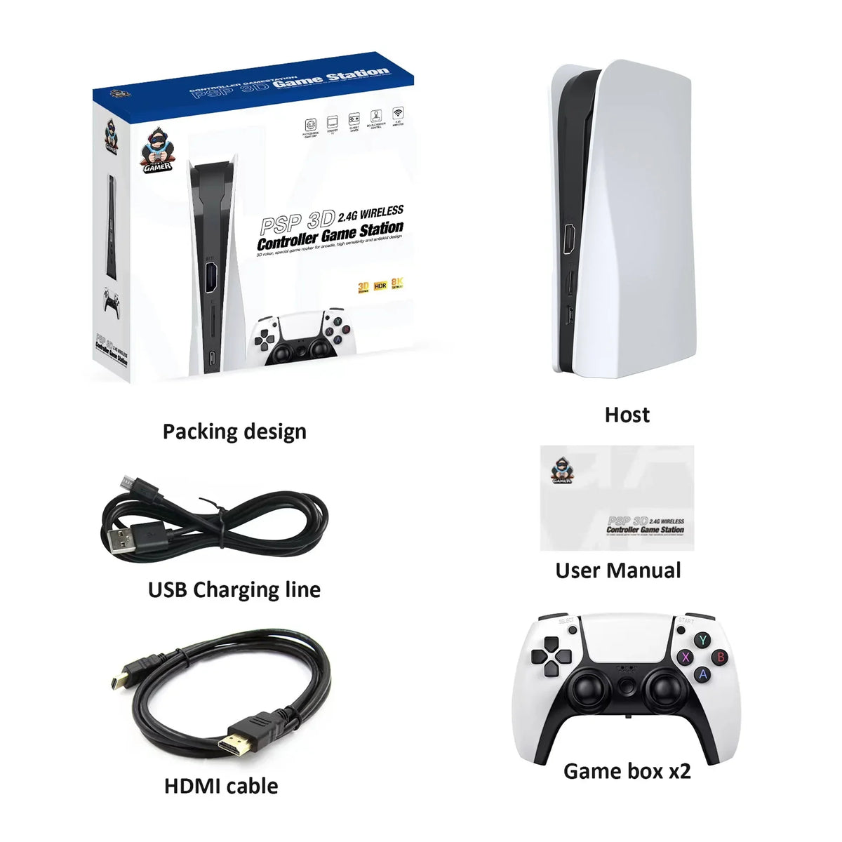 NEW Q10 3D Game Stick 128G Video game console retro 4K home console 2.4G doubles Wireless game controller supporting For PSP