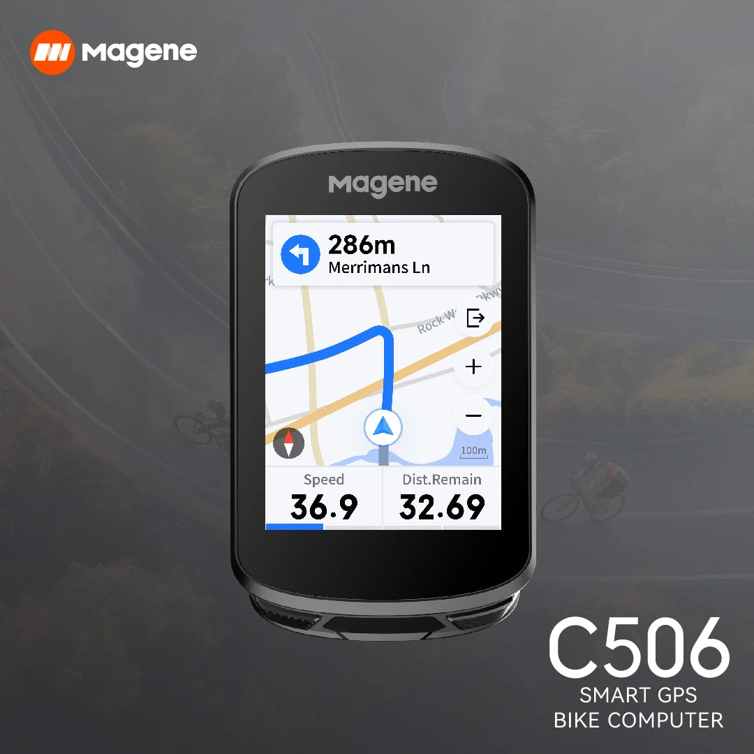 Magene C506 GPS Bike Computer Navigation WiFi Speedometer Color Touchscreen MTB Road Bicycle Odometer Cycling Training Notice