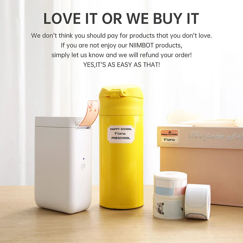 NiiMbot D101 Label Printer Sticker Rolls Water Proof Oil Proof Easy To Remove Circle Thermal Labels Round Color Sticker Rolls - Stereotech