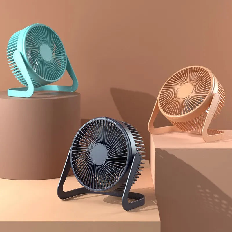 5 Inch USB Desktop Fan 360° Rotating Mini Adjustable Portable Electric Fan Summer Mute Air Cooler For Home Office - Stereotech