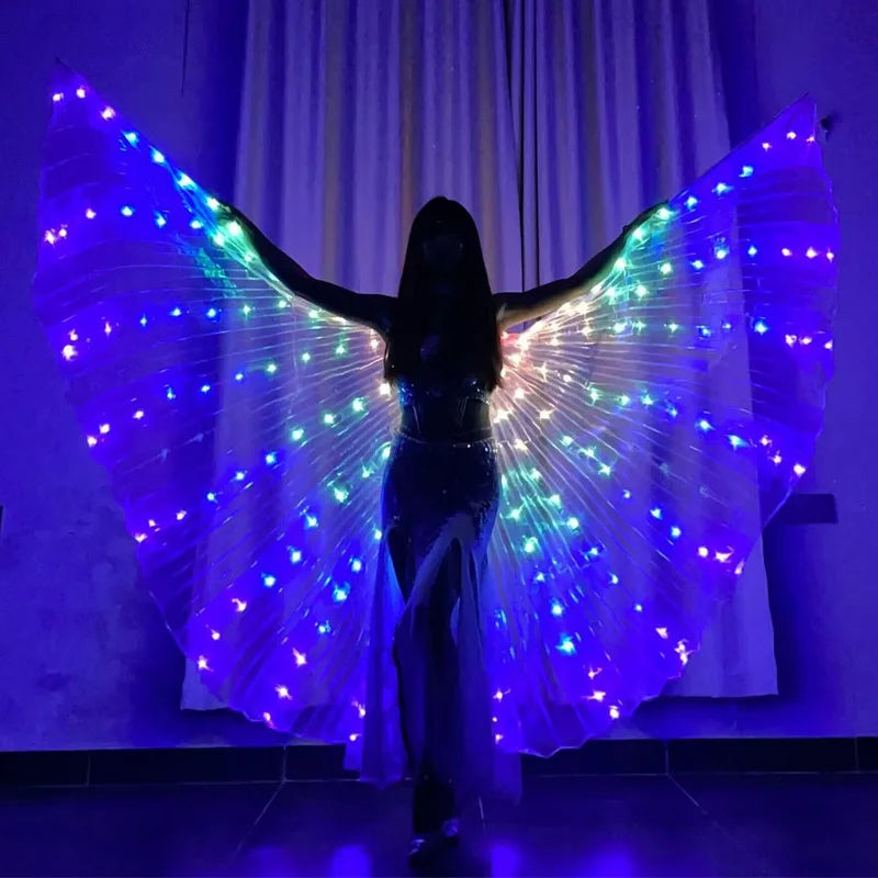 LED Luminous Butterfly Wing Belly Dancing Performance Costumes stage Festival Party Lighting Cloak Luminous Butterfly Wing