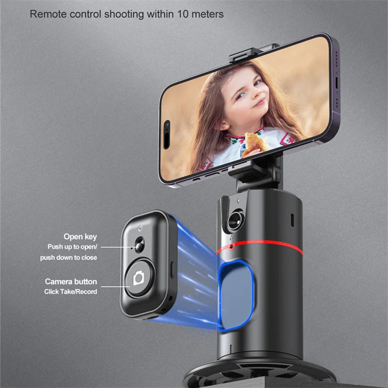 COOL DIER 2024 New 360 Rotation Gimbal Stabilizer Desktop AI Automatic Tracking gimbal With Remote shutter For Smartphone Tiktok - Stereotech