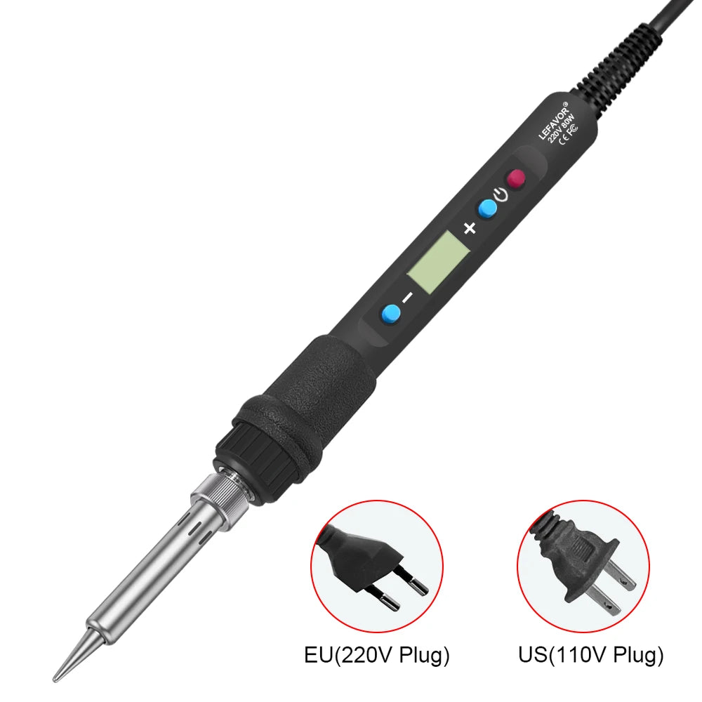 LF 80W Digital display soldering iron welding set C/F switching calibration temperature 100-500C home repair DIY soldering set