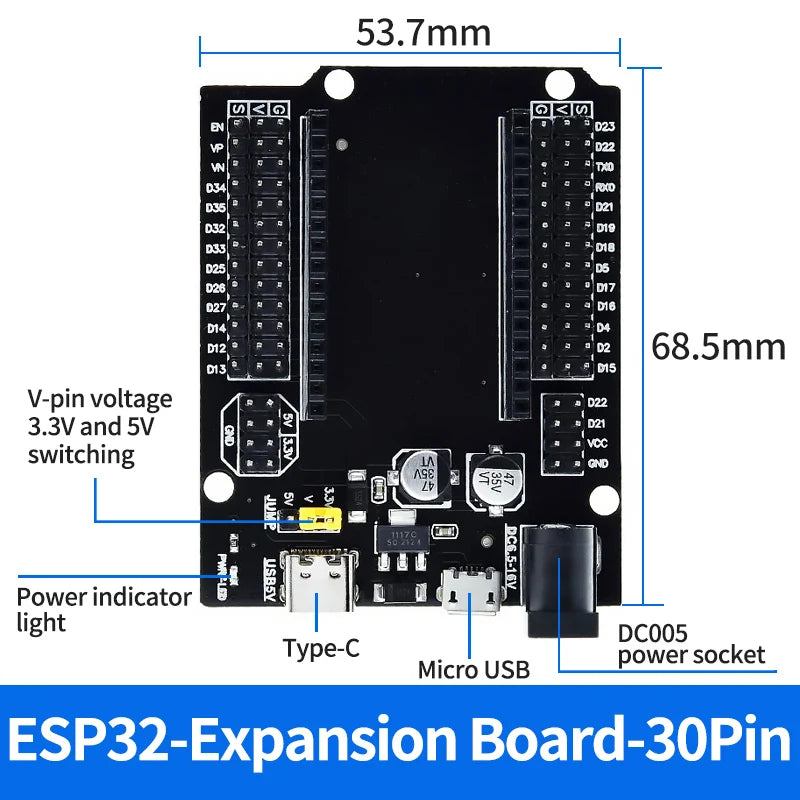 ESP32 Development Board WiFi+Bluetooth Ultra-Low Power Consumption Dual Core ESP-32S ESP32-WROOM-32D ESP32-WROOM-32U ESP 32