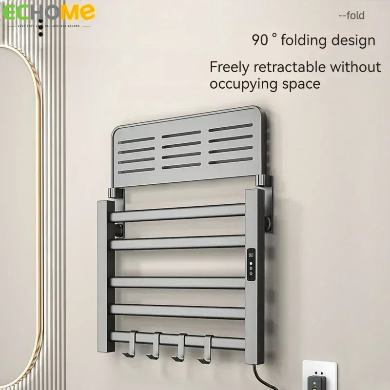 Intelligent Electric Heated Towel Rack Wifi Bathroom Sterilization Towel Drying Rack Household Towel Warmer Bathroom Accessories - Stereotech
