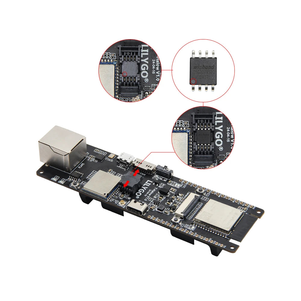 LILYGO® T-Halow ESP32-S3 Ethernet Development Board WiFi Bluetooth Module Wi-Fi CERTIFIED HaLOW RJ45 Network Port Camera Seat