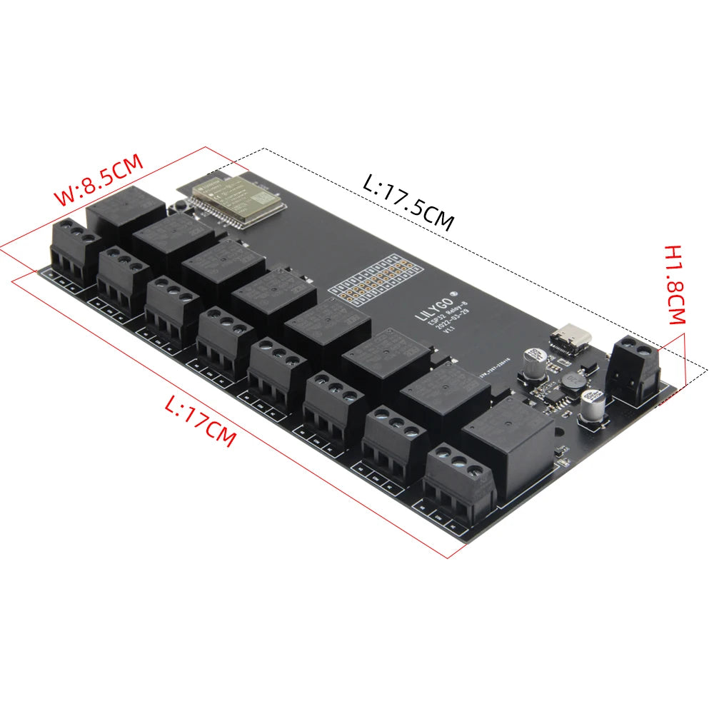 LILYGO® T-Relay ESP32 5V Relay Module 8 Channel With Optocoupler Isolation Wireless Development Board WIFI Bluetooth For Arduino