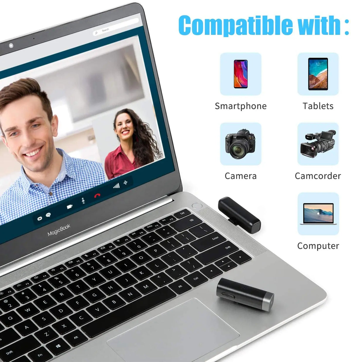 BOYA BY-WM3 Wireless Lavalier Lapel Microphone for iPhone Android DSLR Camera Laptop Computer Gaming Youtube Recording Streaming