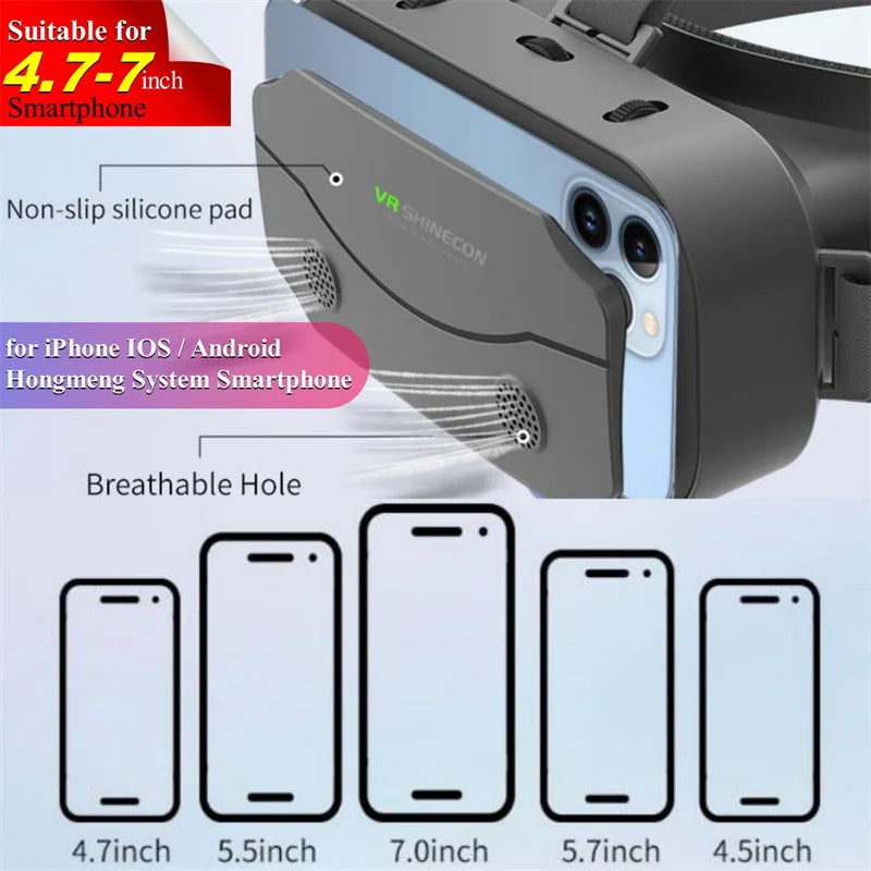 G13 IMAX Giant Screen Virtual Reality 3D Glasses Google Cardboard Box VR Helmet for 4.7-7&quot; Phone,Support Game Controller Player