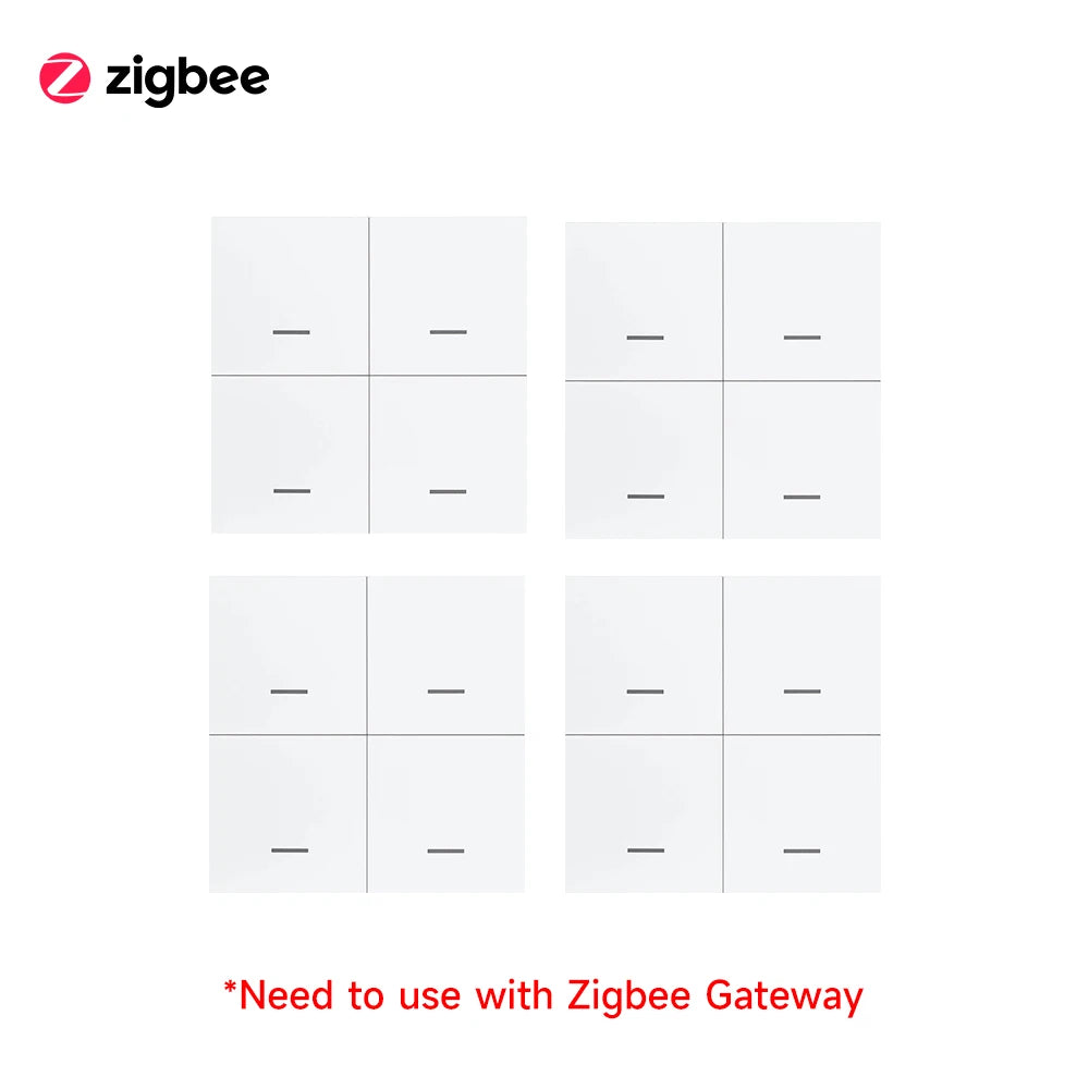Tuya Zigbee Smart Scene Switch Button 4 Gang Wireless Switch Push Button Controller Smart Home Automation Scenario Switch