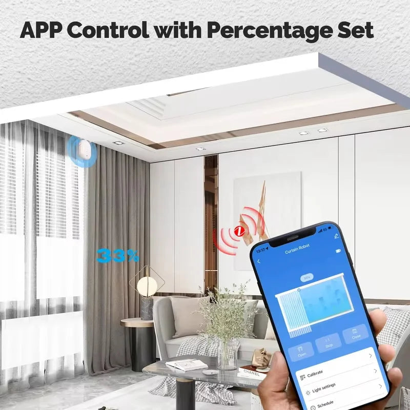 RSH Zigbee Tuya Smart Electric Curtain Robot Timing Auto Opener Closer Light Sensor App Remote Control Support Alexa GoogleHome