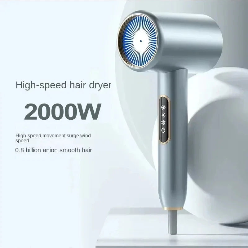 2000W Hair Dryer Professional Negative Ion Low Noise Blow Dryer Electric High Speed Powerful Adjustable Salon Household Dryer - Stereotech