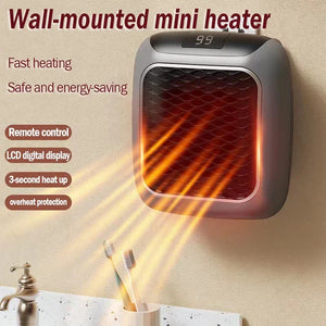 Portable Mini Heater for Home Bedroom Office Remote Control Electric Heater Low Consumption Vertical Heating Fans Warmer Machine