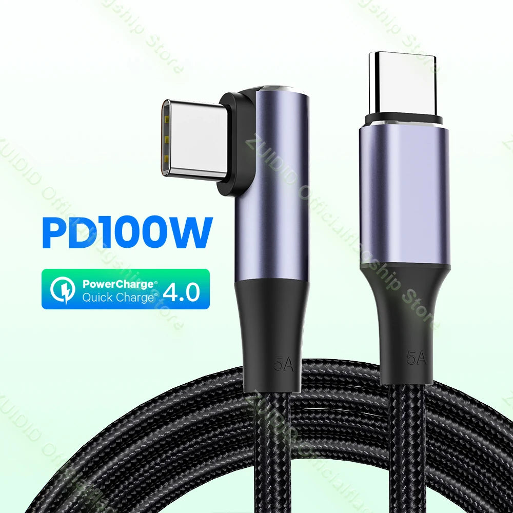 PD 100W 5A USB C To Type C Cable QC3.0 Quick Charge 4.0 Fast Charging Data Cable For Samsung Xiaomi Macbook Pro USB C Cable 1/2M