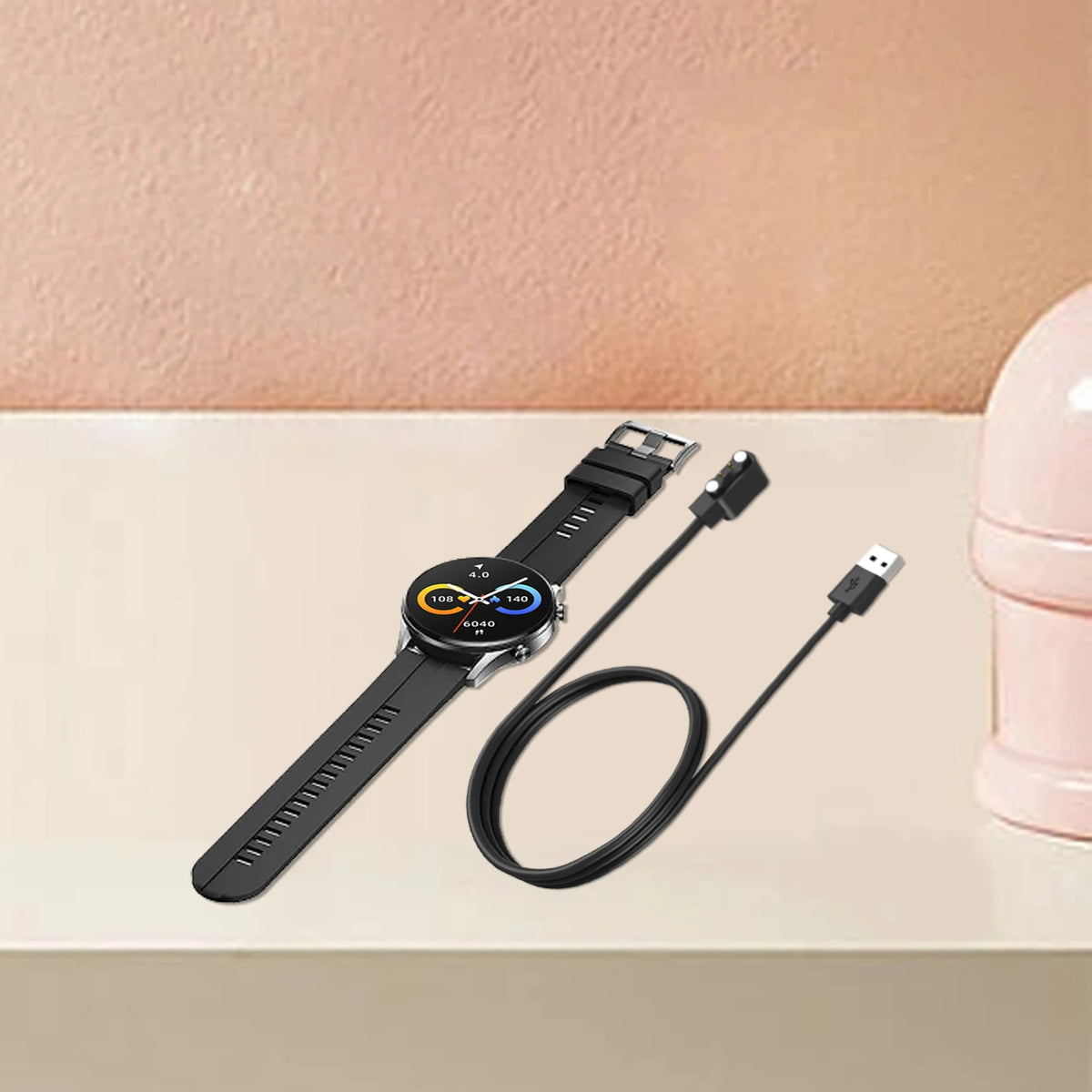 Smartwatch Charger Stable Dock Stand Bracket for Xiaomi IMILAB W12 KW66 USB Charging Cable Holder Power Adapter Base