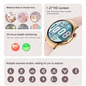Xiaomi 2024 New Watch For GT4 Mini Smart Watch Women AMOLED NFC GPS Heart Rate Clock BT Call IP68 Waterproof Lady Smartwatch+Box