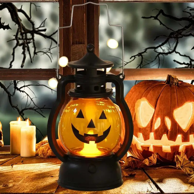 2024 New Halloween LED Retro Pumpkin Lantern Battery Operated Flickering Pumpkin Lanterns For Garden Landscape Decoration