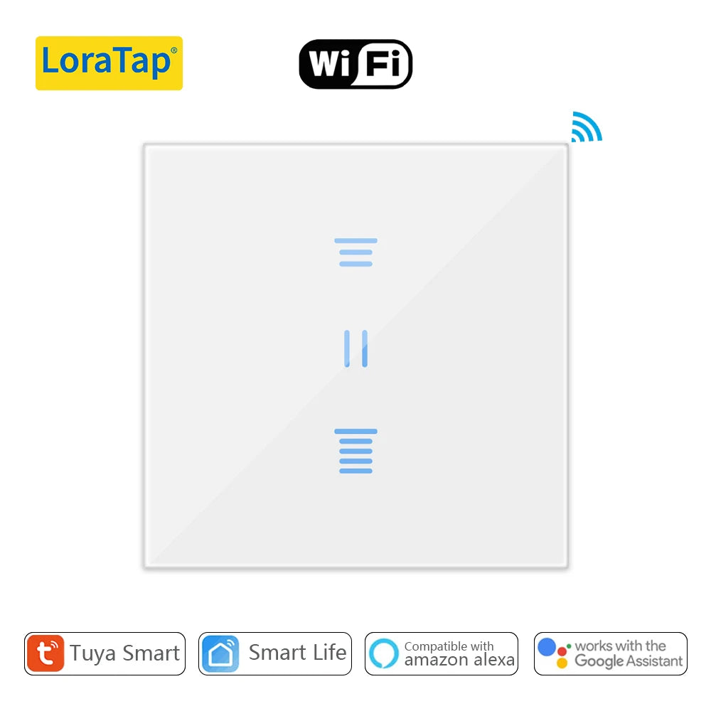 LoraTap Tuya Smart Life WiFi Curtains Blinds Switch Roller Shutters Motor Switch Backlight Style Google Home Alexa Voice Control