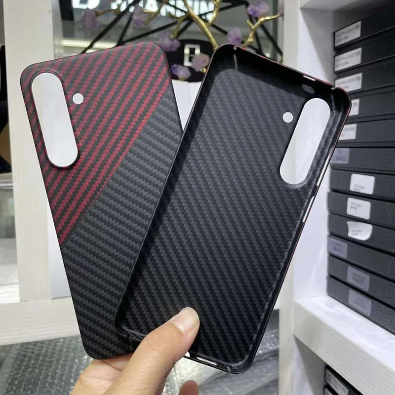Case for Samsung Galaxy S24 S24+ Plus 600D Real Carbon Fiber Aramid Cell Mobile Phone Protective Cover Protection Shell