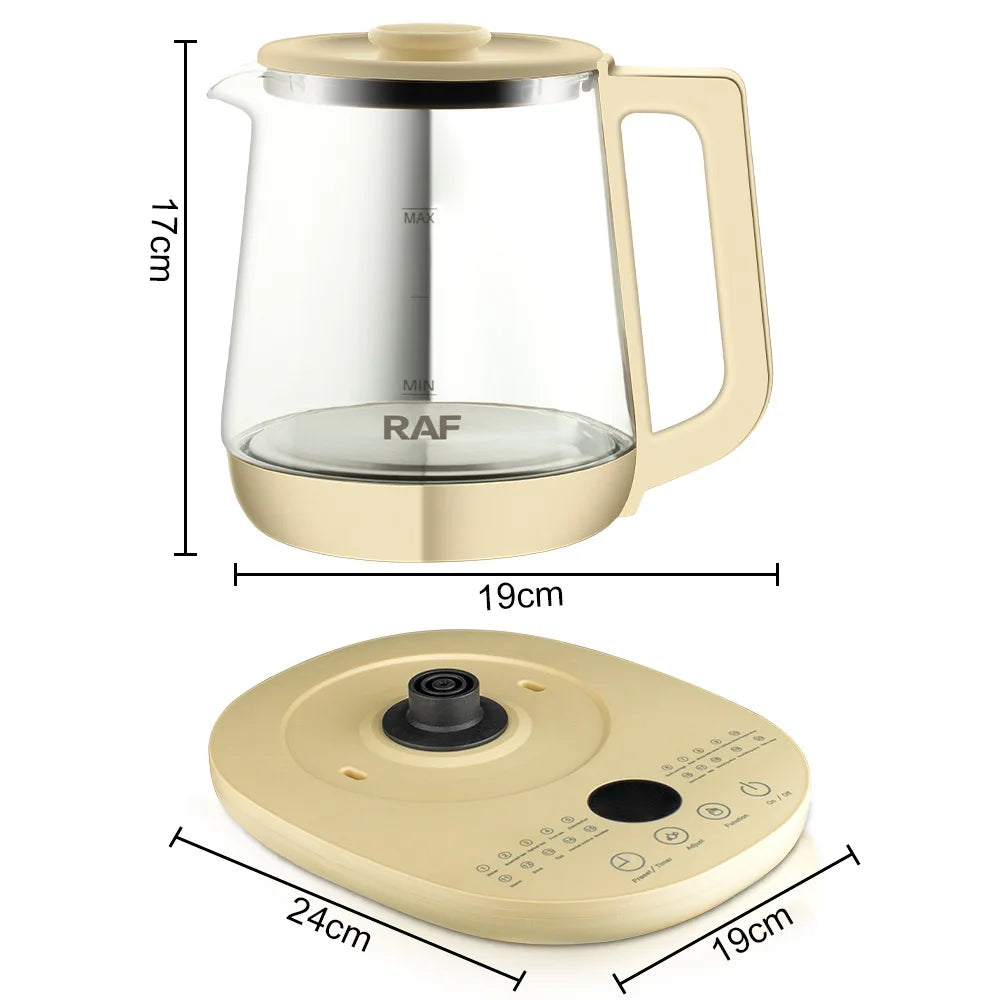 Health Preserving Pot 1.5L Electric Glass Kettle Kitchen Appliances Smart Kettle Automatic Multifunctional Tea Coffee - Stereotech