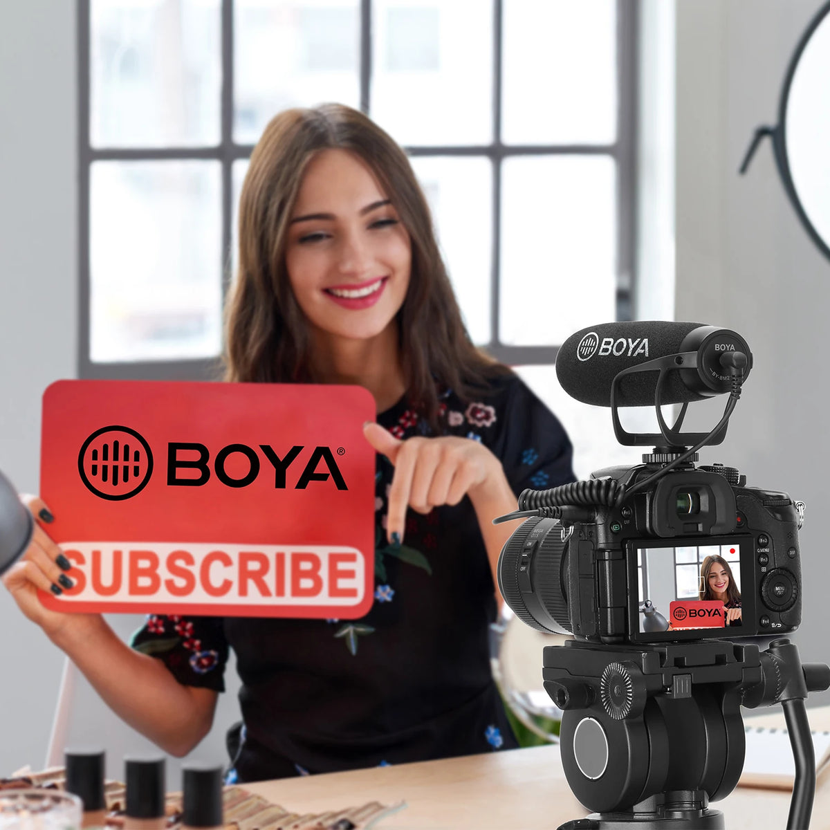 BOYA BY-BM2021 Shotgun-Mic Video Microphone Condenser On-Camera Mic for Smartphone DSLR Camera, Camcorder, Interview Recording