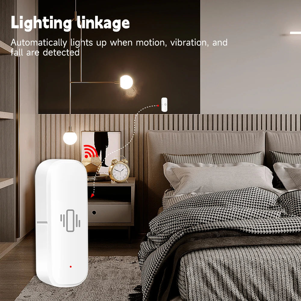 Tuya Zigbee Smart Vibration Sensor Detection Smart Life APP Notification Real-Time Monitor Motion Shock Alarm History Record - Stereotech