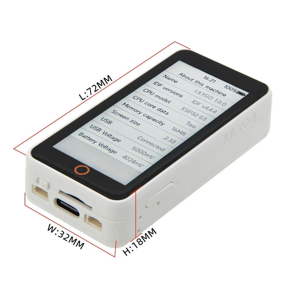 LILYGO® T-Display-S3-Pro ESP32-S3 Touch Display 2.33-inch LCD Development Board I2C Digital Light Sensor Module WiFi Bluetooth