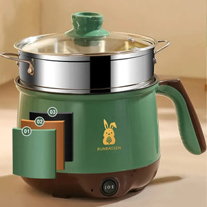 Mini Electric Cooker For Home Kitchen 2 People Food Noodle Single/Double Layer Multifunction Non-stick Pan Steam Cooking Machine - Stereotech