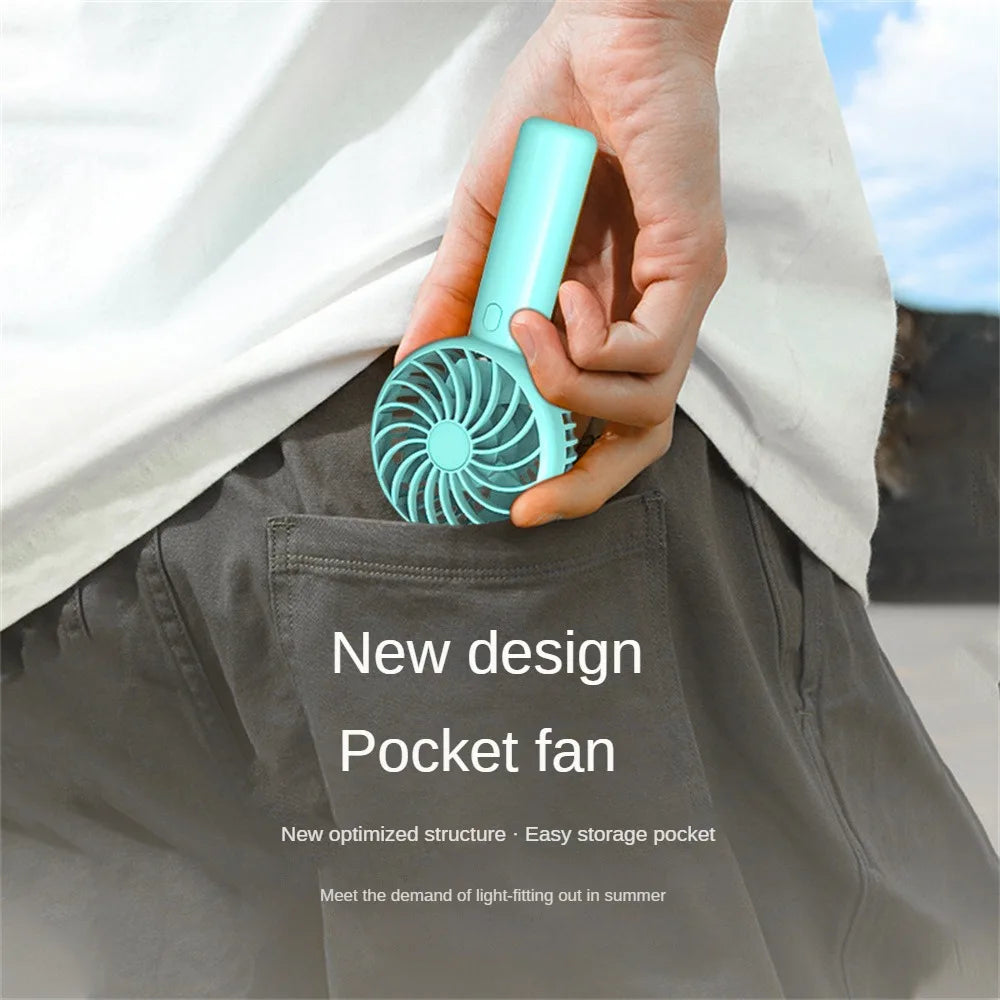 Mini Small Fan Portable Fan Summer Color Matching Handheld USB Fan Portable Handheld Students Rechargeable Large Wind Ventilador - Stereotech