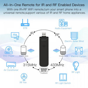 Smart Home Automation Usb Tuya Work With Alexa Home Wifi Remote Switch Wireless Voice Control Ir Rf Remote Controller - Stereotech